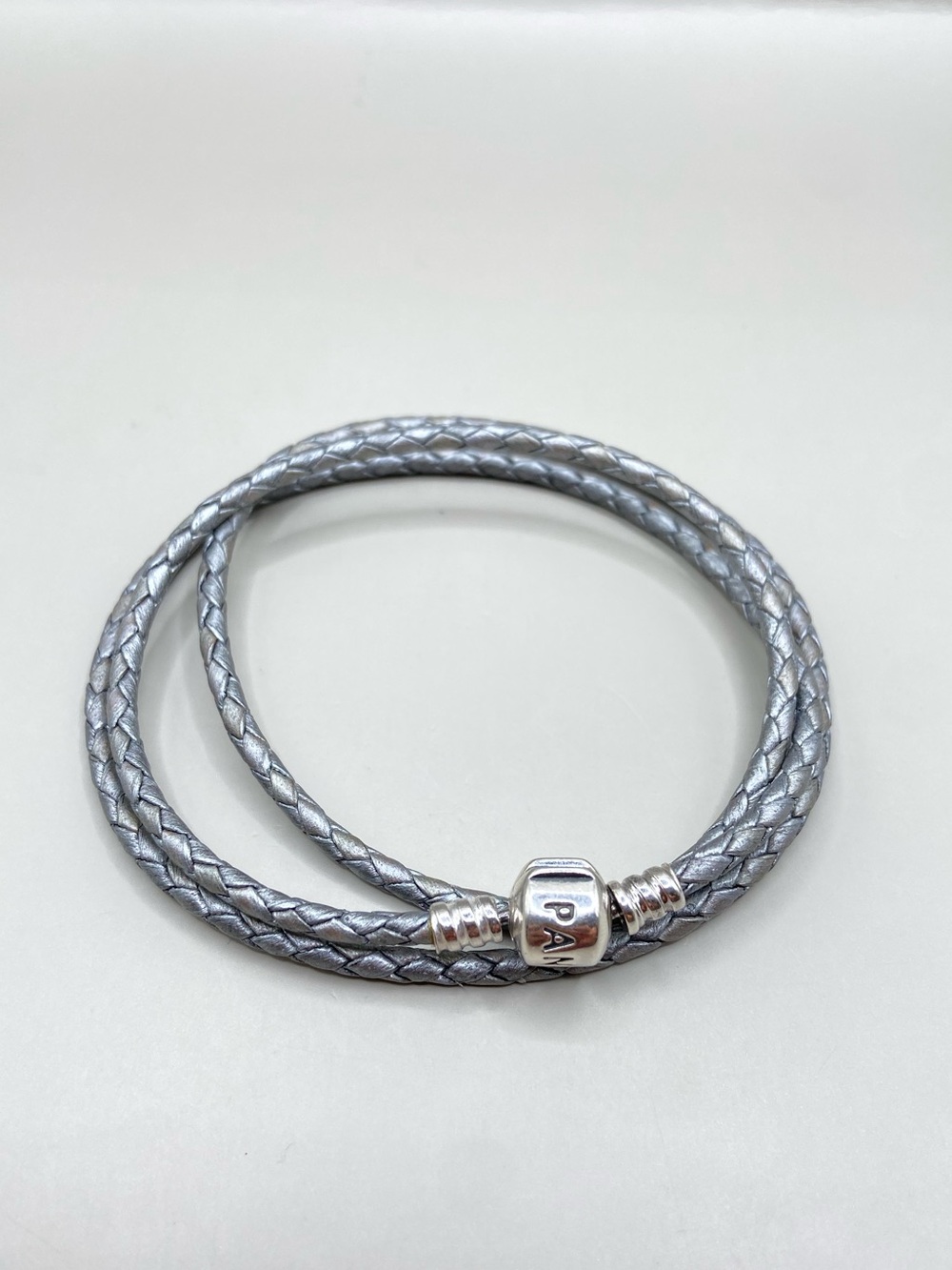 Pandora Moments Silver Leather Triple Wrap Bracelet